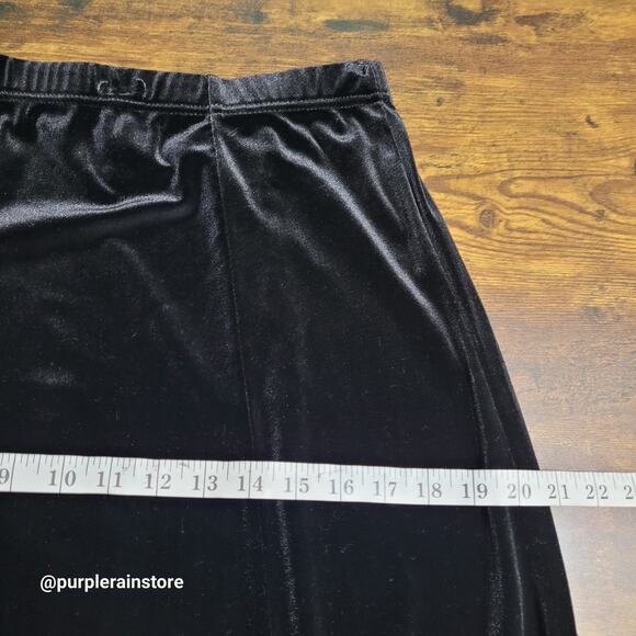 Vtg Coldwater Creek Velvet A Line Skirt M Stretch 90's Y2K Whimsygoth Witchy - Picture 6 of 8